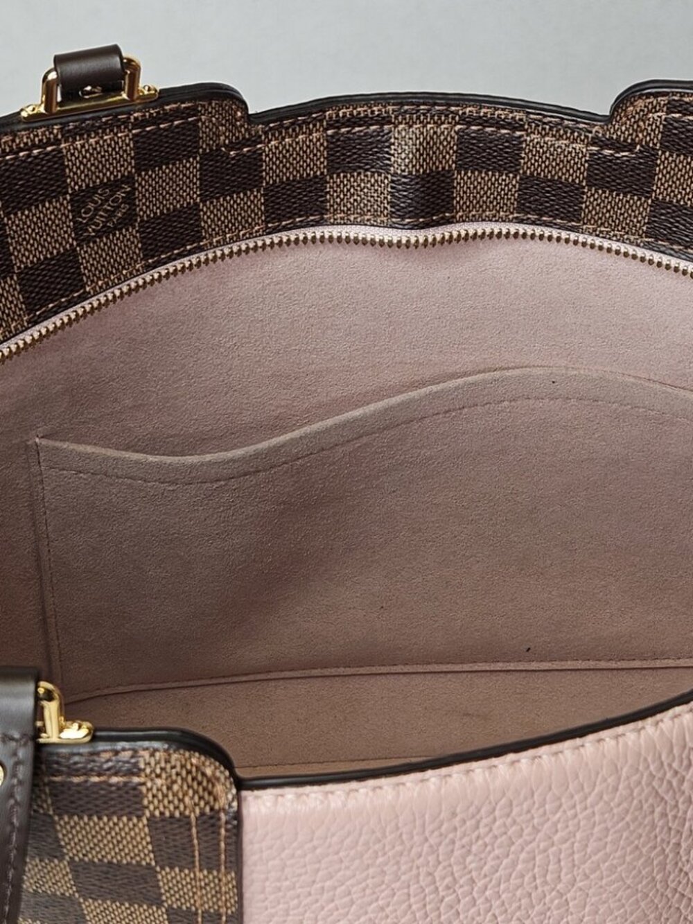 Louis Vuitton Damier Ebene Jersey Magnolia Tote Handbag Purse  - Picture 14 of 15